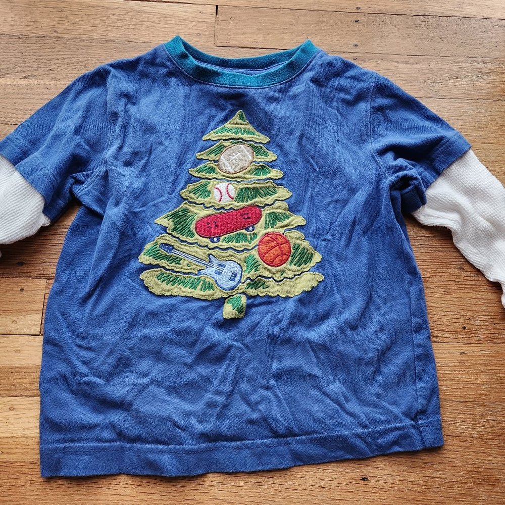 used boys Gymboree long sleeve Christmas tree shirt Size 4T